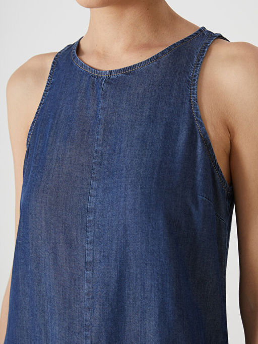 Bisiklet Yaka Kad?n Jean Elbise