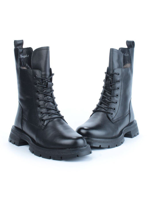 04-A917-1M BLACK Ботинки зимние женские (натуральная кожа, натуральная шерсть) - Фабричный китай фото 9