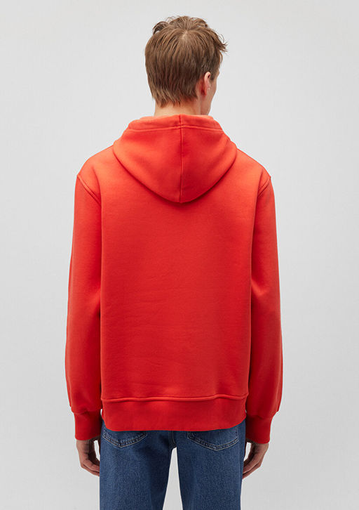 Mavi Logo Nak?sl? Kapusonlu K?rm?z? Sweatshirt  фото 4