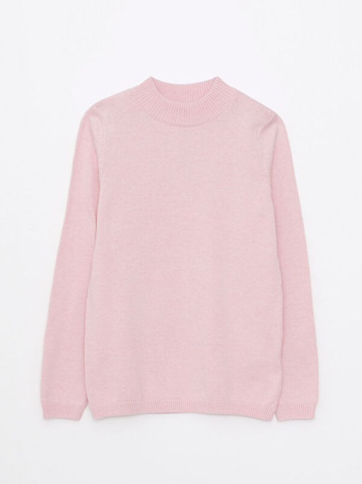 Yar?m Bal?k?? Yaka Basic Uzun Kollu K?z ?ocuk Triko Kazak - Waikiki фото 3