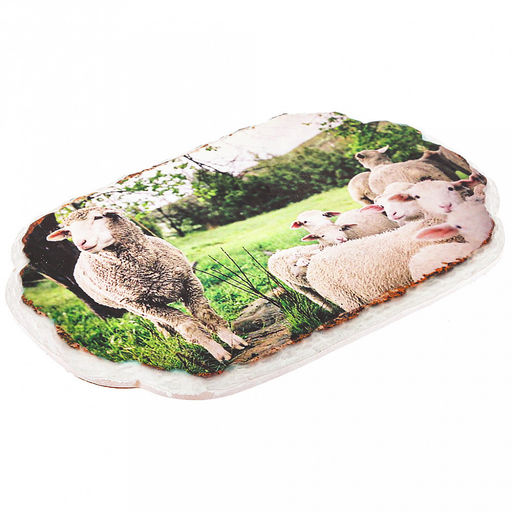 Подставка под горячее (панно) "Ферма" 14х22см h1см, керамика, фотопечать с глазурью, подложка пробковое дерево, в упаковке (Китай)