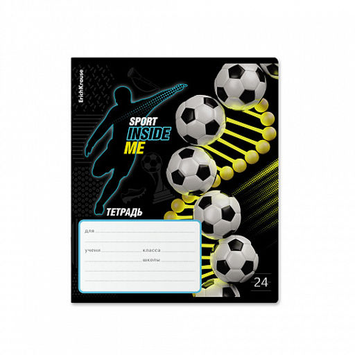 Цена за 10 шт. Тетрадь школьная ученическая ErichKrause Sport DNA, 24 листа, линейка, выборочный УФ-лак+конгрев (в плёнке по 10 шт.)_MIX-PACK  фото 5