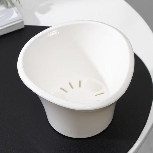 Цена за 2 шт. Кашпо для цветов со вставкой «Лагуна», 600 мл, d=13 см, h=9 см, белое