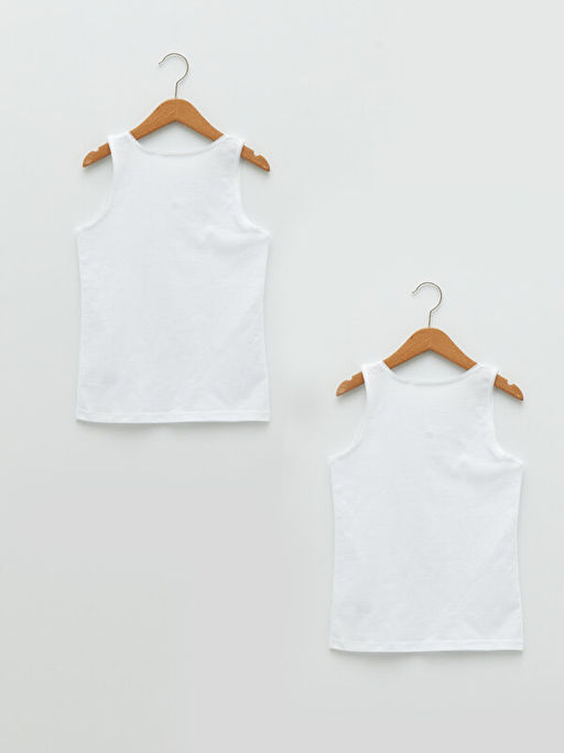 Bisiklet Yaka Basic Pamuklu K?z ?ocuk Atlet 2li - Waikiki фото 2