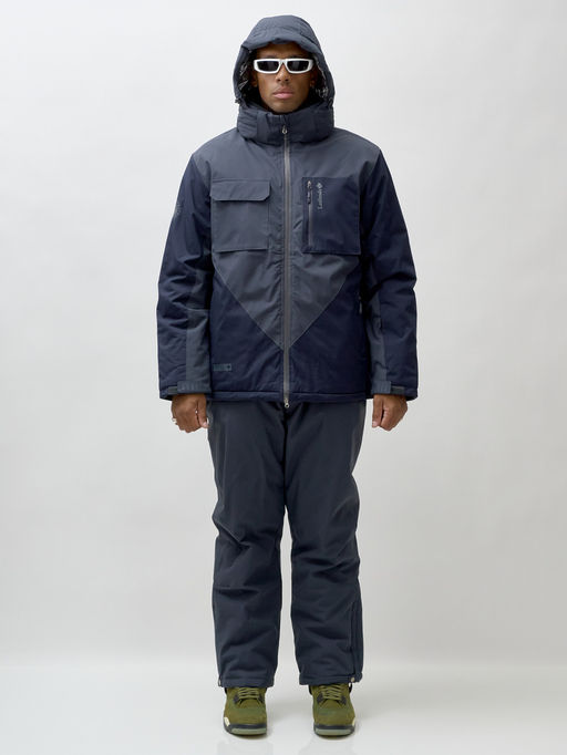 Горнолыжный костюм мужской зимний темно-серого цвета 392TC - Leifensh фото 11