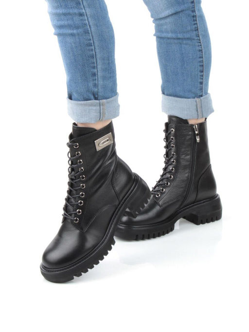 01-GZ6253-G71-N11 BLACK Ботинки демисезонные женские (натуральная кожа, байка) - Фабричный китай фото 2