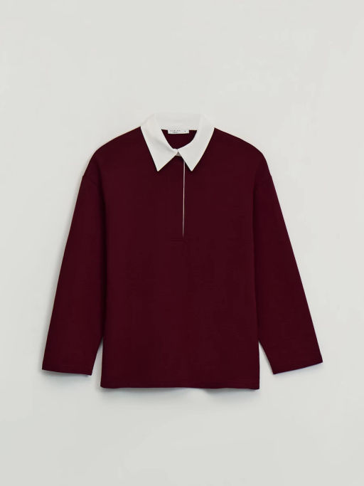 Хлопковый джемпер с отложным воротником / Zarina