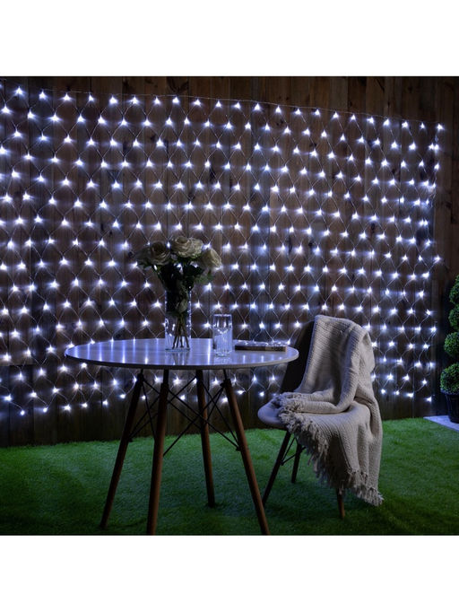 Гирлянда «Сеть» 2 × 3 м, IP44, УМС, прозрачная нить, 384 LED, свечение белое, 220 В