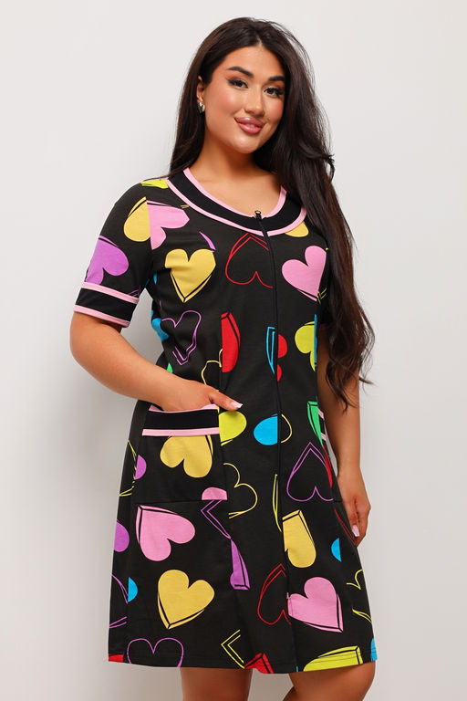 Халат женский из кулирки Марфа сердечки - Амадэль фото 5