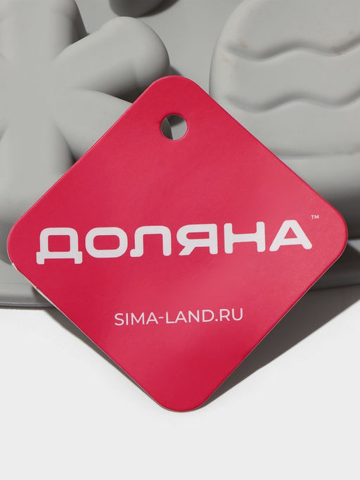 Форма для выпечки новогодняя Доляна Новогодняя варежка, силикон, 6 ячеек, 24?20.5?2.5 см, серая