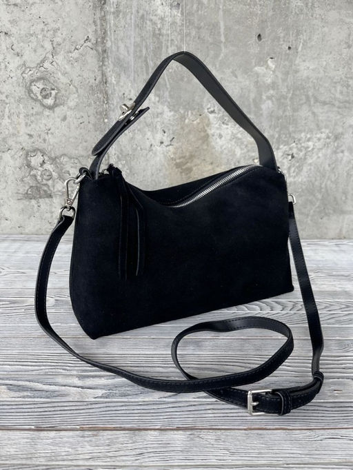 Женская замшевая сумка 8088-8 Черный