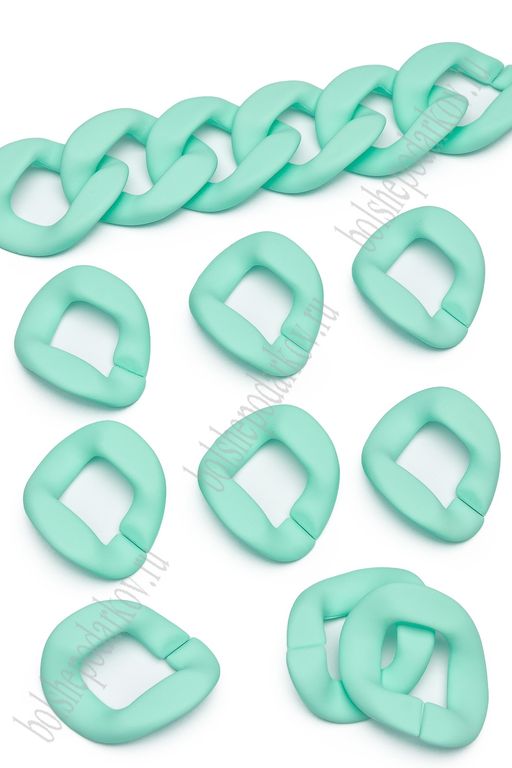 Звено пластиковое матовое 39*32*4 мм (20 шт) SF-7289, аквамариновый №3