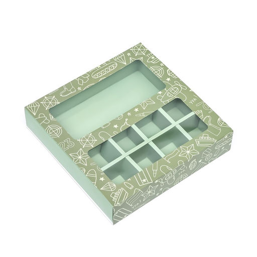 Коробка под 8 конфет + шоколад, с окном , Военный стиль 17,7 х 17,8 х 3,8 см - UPAK LAND фото 4