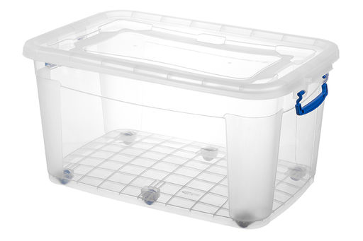 Контейнер 50 л 63*40,5*33 см Storage Box с синими ручками на колёсах (модель 376) - Elan gallery фото 3