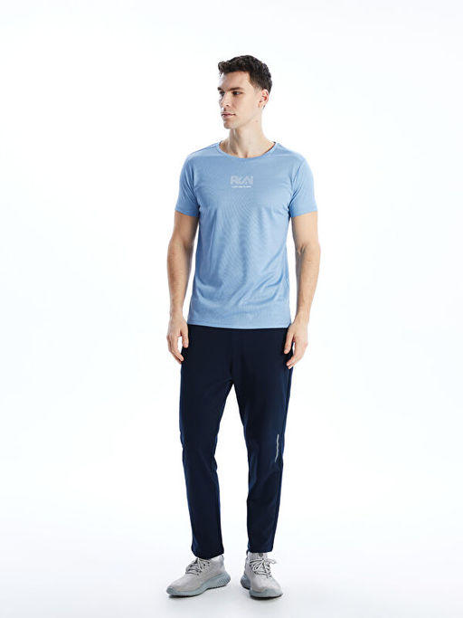 Bisiklet Yaka K?sa Kollu Bask?l? Erkek Ti??rt