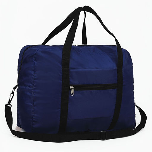 Сумка дорожная на молнии, складная в косметичку, цвет синий - Nazamok фото 4