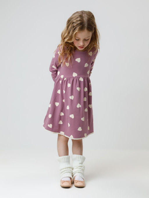 КР 5836/темная орхидея,сердечки к591 платье для дев