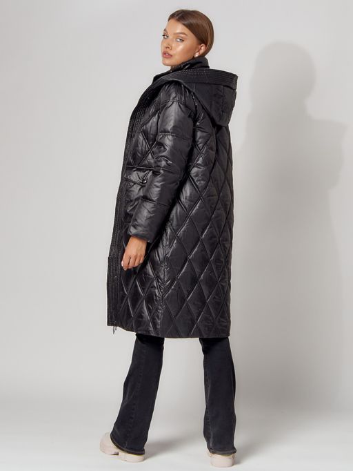 Пальто утепленное стеганое зимнее женское черного цвета 448602Ch - Mtforce фото 7