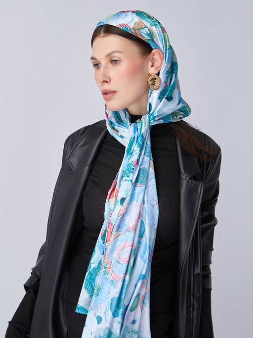 Большой, мягкий, тонкий и очень нежный двусторонний палантин с рисунком - Tantino фото 12