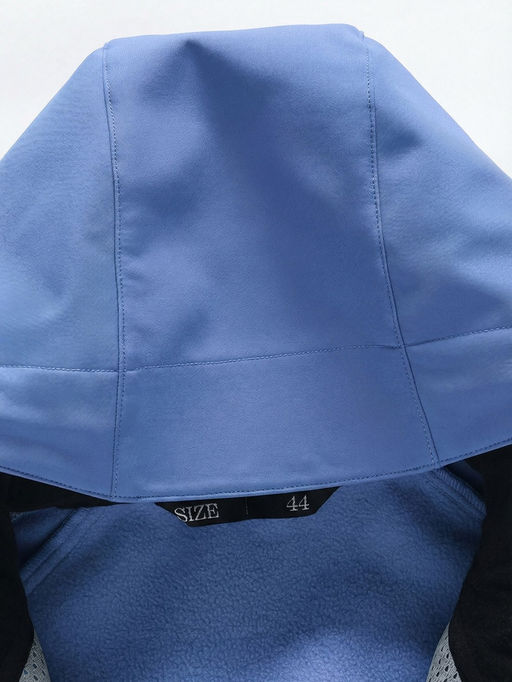 Парка женская софтшелл виндстоппер удлинённая с капюшоном голубого цвета 9614_1Gl