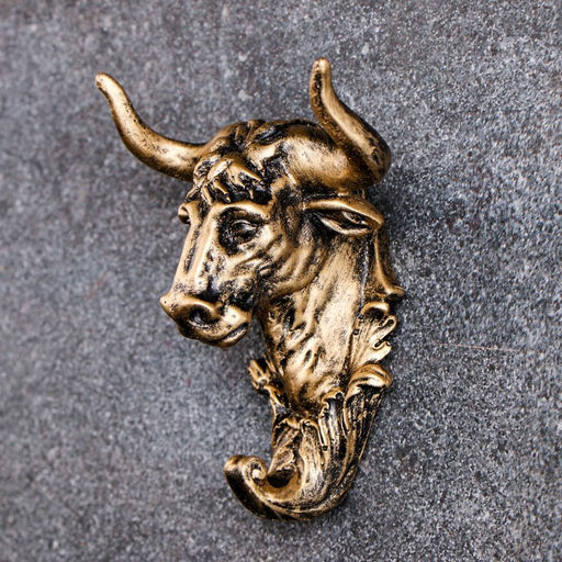 Крючок декоративный «Бык», декор настенный под бронзу, 7×10×12 см