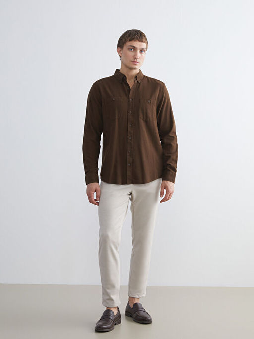 Regular Fit Uzun Kollu Gabardin Erkek G?mlek