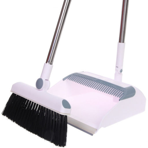 Набор для уборки, щетка для пола с совком "Профи" белый 8815