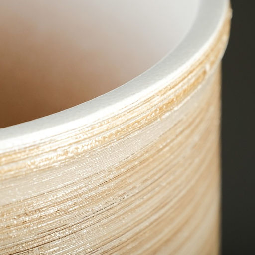 Горшок для цветов Степь, керамический, с поддоном, 5 л, белый с бежевой полосой - Simaland фото 2