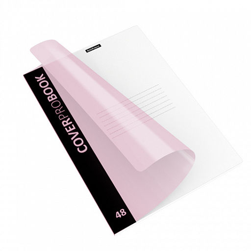 Цена за 6 шт. Тетрадь общая ученическая с пластиковой обложкой на скобе ErichKrause CoverProBook matt, Pastel, розовый, А4, 48 листов, клетка