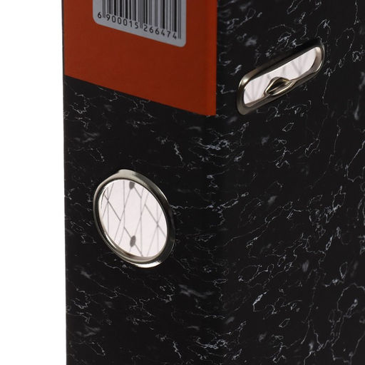 Папка-регистратор 50мм, А4, Calligrata Standart, мрамор, черная  фото 4