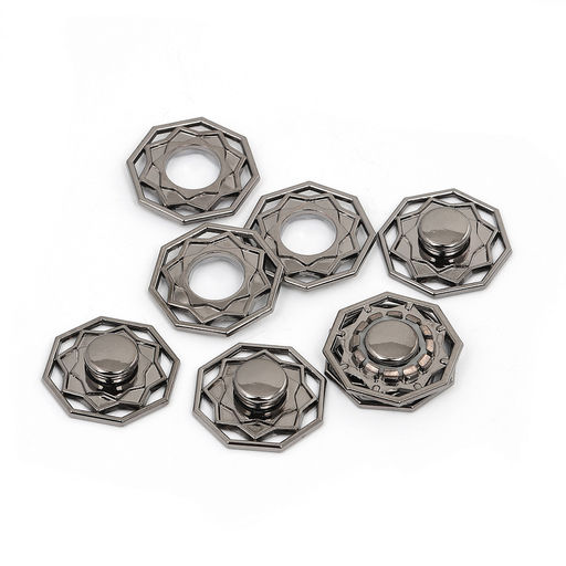 Кнопка пришивная декоративная TBY-S0011 23мм цв.черный никель уп. 20шт