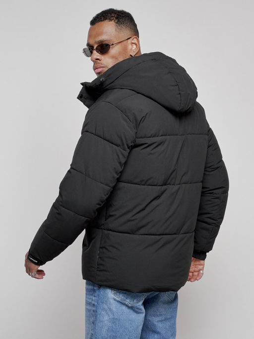 Куртка молодежная мужская зимняя с капюшоном черного цвета 8356Ch - Wonderrman фото 10