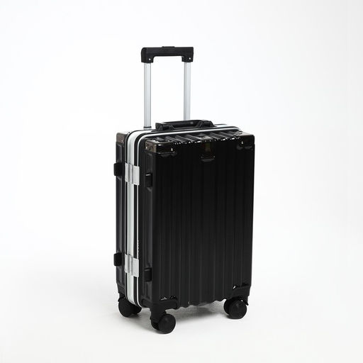 Чемодан малый 20, отдел на молнии, 2 кодовых замка, 4 колеса, крючок, цвет чёрный - Simaland фото 2