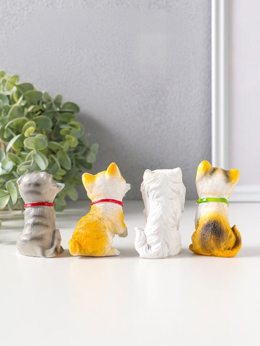 Набор фигурок 4 шт. полистоун «Котятки с рыбьими скелетами», 4×5×6.5 см