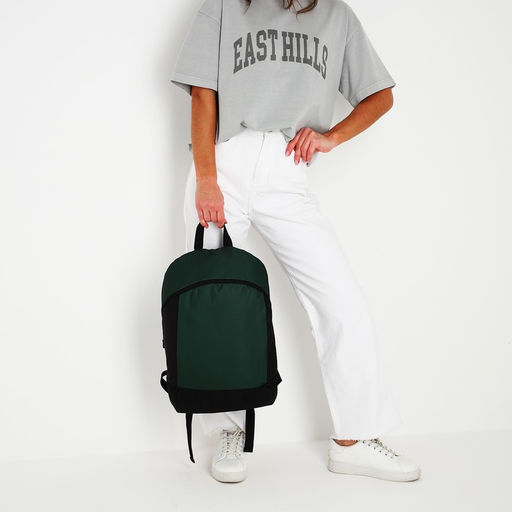 Рюкзак текстильный 46х30х10 см, вертикальный карман, цвет зелёный - Nazamok фото 7