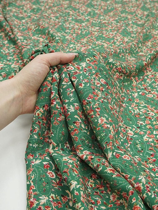 Штапель Премиум (Digital) Энжела цв.зеленый, ш.1.45м, вискоза-100%, 120гр/м.кв - Купава фото 5