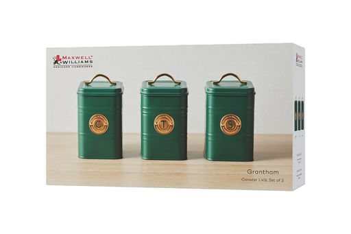 Набор банок для сыпучих продуктов Grandham, зелёные, 1,45 л, 3 шт - Maxwell & Williams фото 6