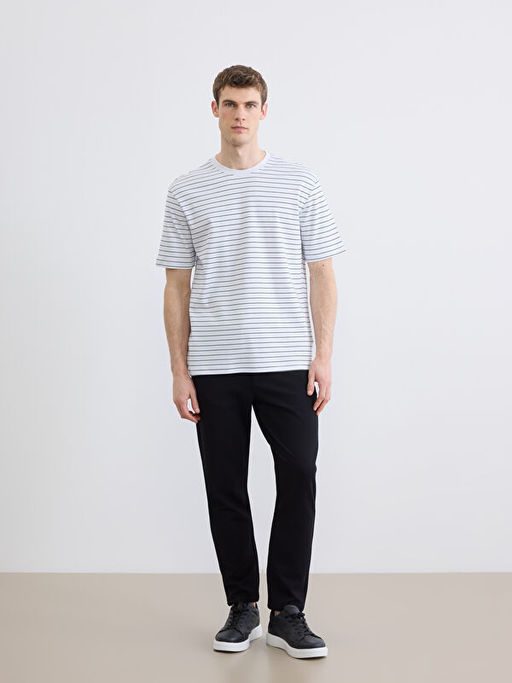 Bisiklet Yaka ?izgili Erkek Ti??rt