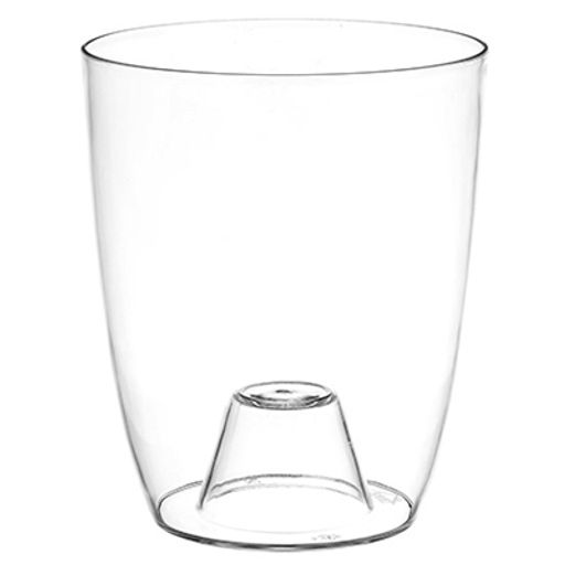 Кашпо для цветов пластмассовое "Орхидея" 1,8л, д16см, h15см, прозрачный (Россия)