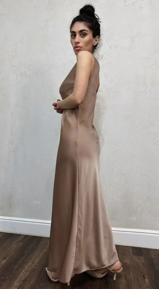 K11433 Платье макси БЕЖЕВЫЙ