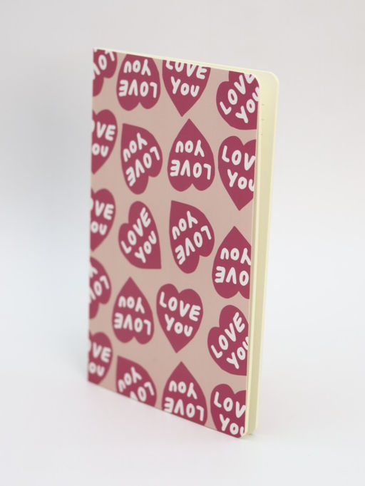 Блокнот (А5) "Love writings hearts", pink (14.5х21 см)