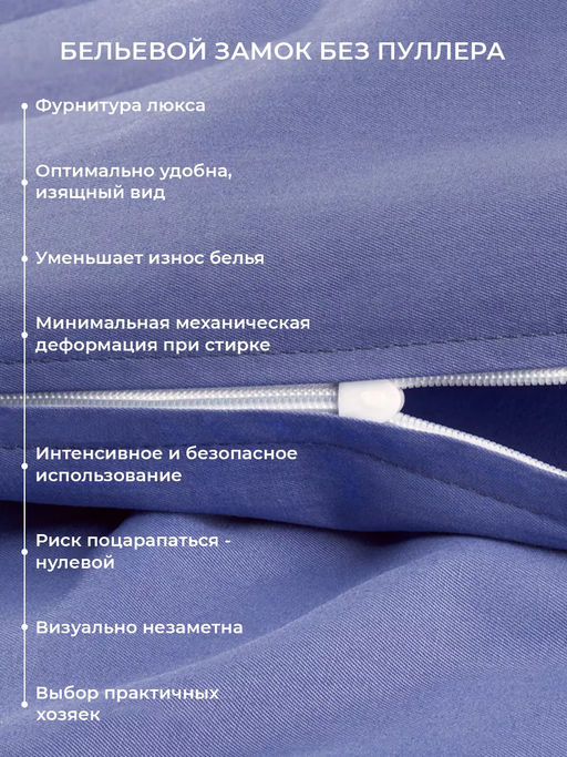 Пододеяльник 200х220 сатин Моноспейс синий - Ecotex фото 8