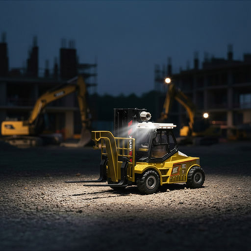 Машина "Вилочный погрузчик с прицепом" 1:43  (свет,звук) в коробке