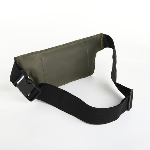 Сумка для бега на пояс, со светоотражающими элементами, с отверстием для наушников, 24×0.3×10 см, хаки