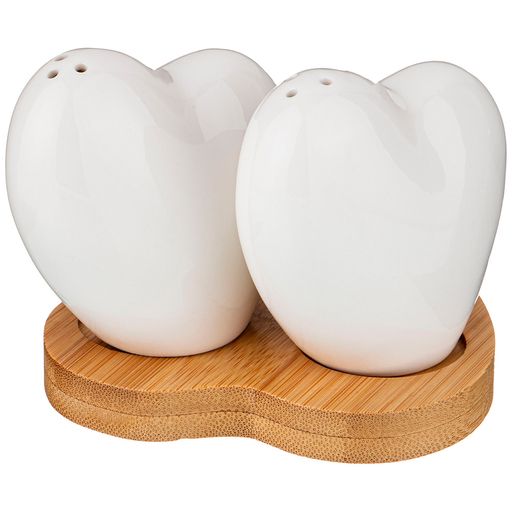 НАБОР ДЛЯ СПЕЦИЙ LEFARD СЕРДЦЕ 2 ПР. НА ДЕРЕВ. ПОДСТАВКЕ 13,3*11,5*1СМ