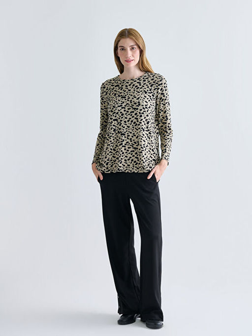 Bisiklet Yaka Desenli Bluz