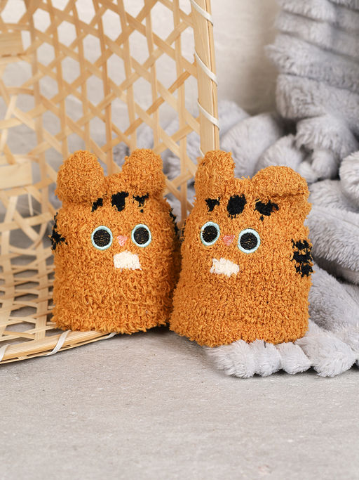 Носки женские флисовые р. 35-40 Лапки новогодний № 1 / MNZ-19/1 /