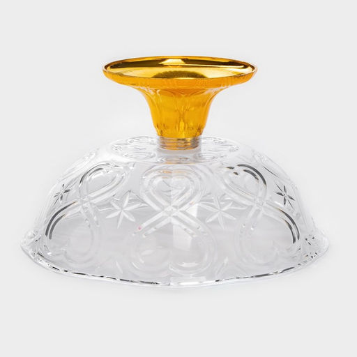 Салатник на ножке Доляна, 22×13 см, пластик, золотистый