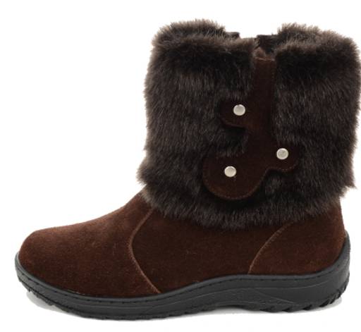 Унты женские на литой подошве. Коричн. Мех норка коричн. Короткие. Молния - Roshva фото 2