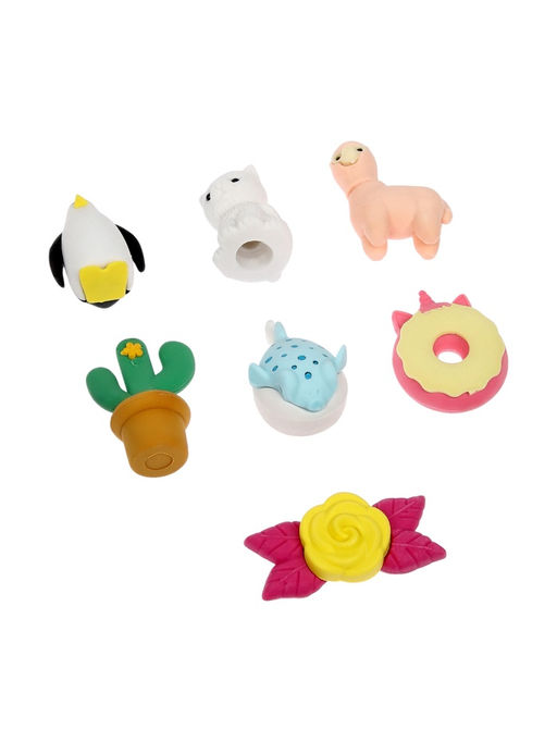 Набор фигурных ластиков, 7 штук, МИКС